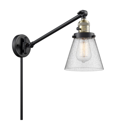 Franklin Restoration LED Swing Arm Lamp Black Antique Brass