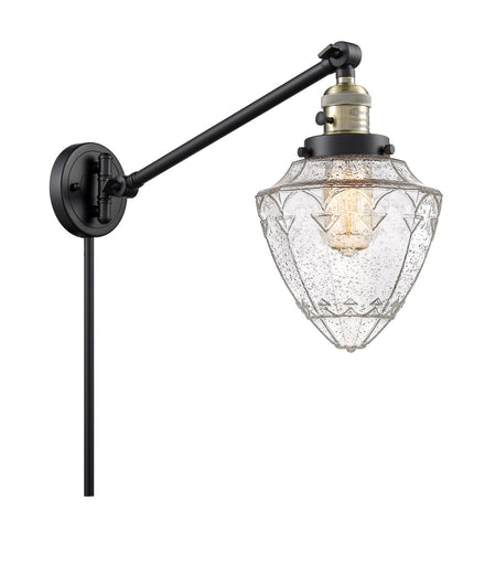 Franklin Restoration LED Swing Arm Lamp Black Antique Brass