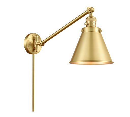 Franklin Restoration LED Swing Arm Lamp Satin Gold