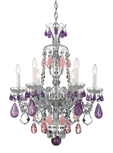 Hamilton Rock Crystal Six Light Chandelier