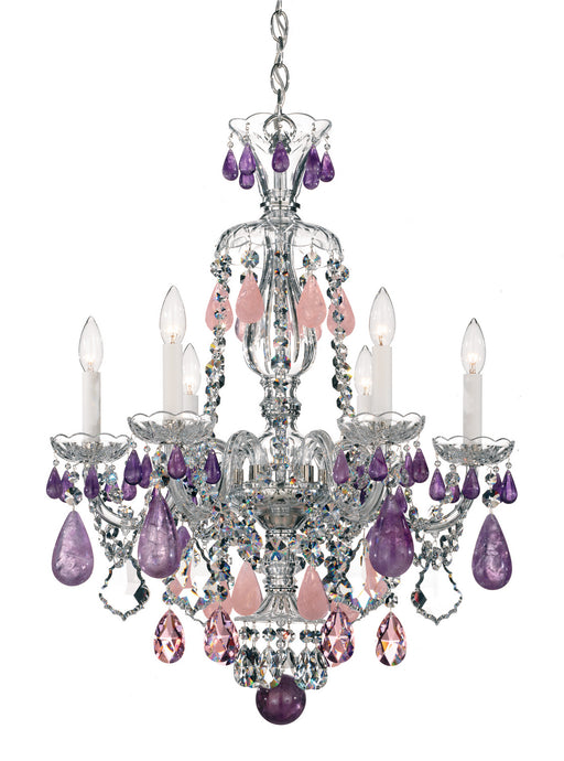 Schonbek - 5535CL - Six Light Chandelier - Hamilton Rock Crystal - Silver