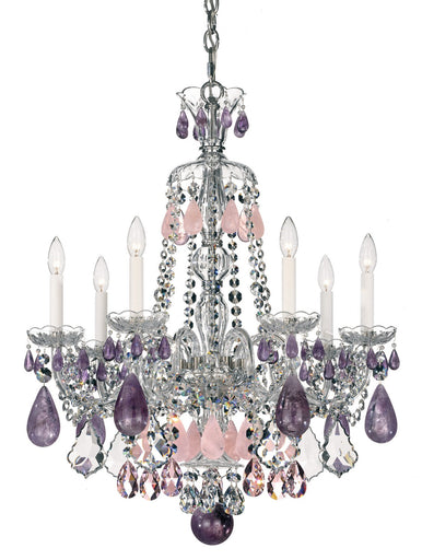 Hamilton Rock Crystal Seven Light Chandelier