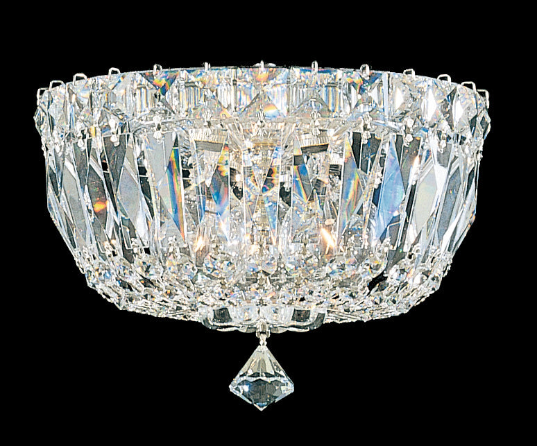 Schonbek - 5890-40O - Three Light Flush Mount - Petit Crystal Deluxe - Silver