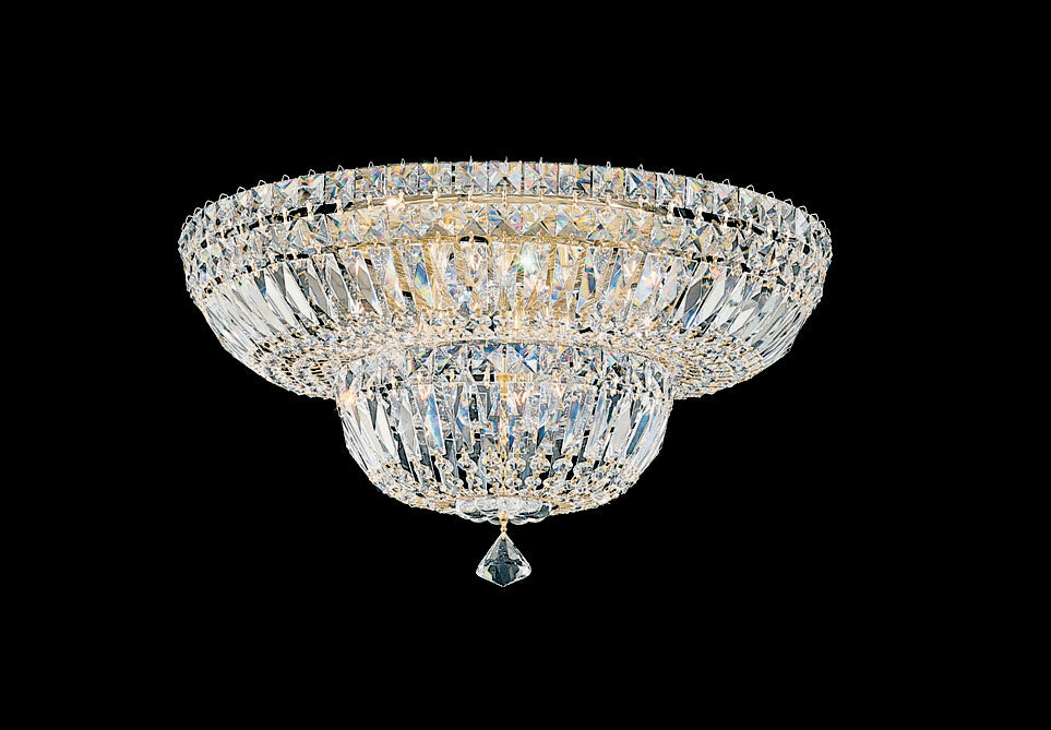 Schonbek - 5894-211O - Nine Light Flush Mount - Petit Crystal Deluxe - Gold