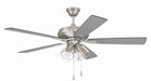 Craftmade - ECF104BNK5-BNGW - 52"Ceiling Fan - Eos Clear 4 Light - Brushed Polished Nickel