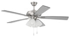 Craftmade - ECF114BNK5-BNGW - 52"Ceiling Fan - Eos Frost 4 Light - Brushed Polished Nickel