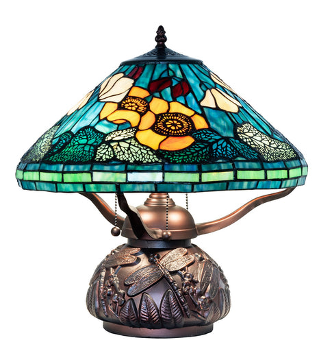 Tiffany Poppy Three Light Table Lamp