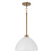 Capital Lighting - 352011AW - One Light Pendant - Ross - Aged Brass and White