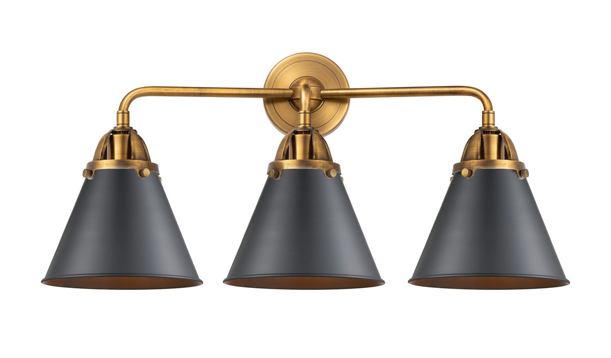 Innovations - 288-3W-BB-M13-BK - Three Light Bath Vanity - Nouveau 2 - Brushed Brass