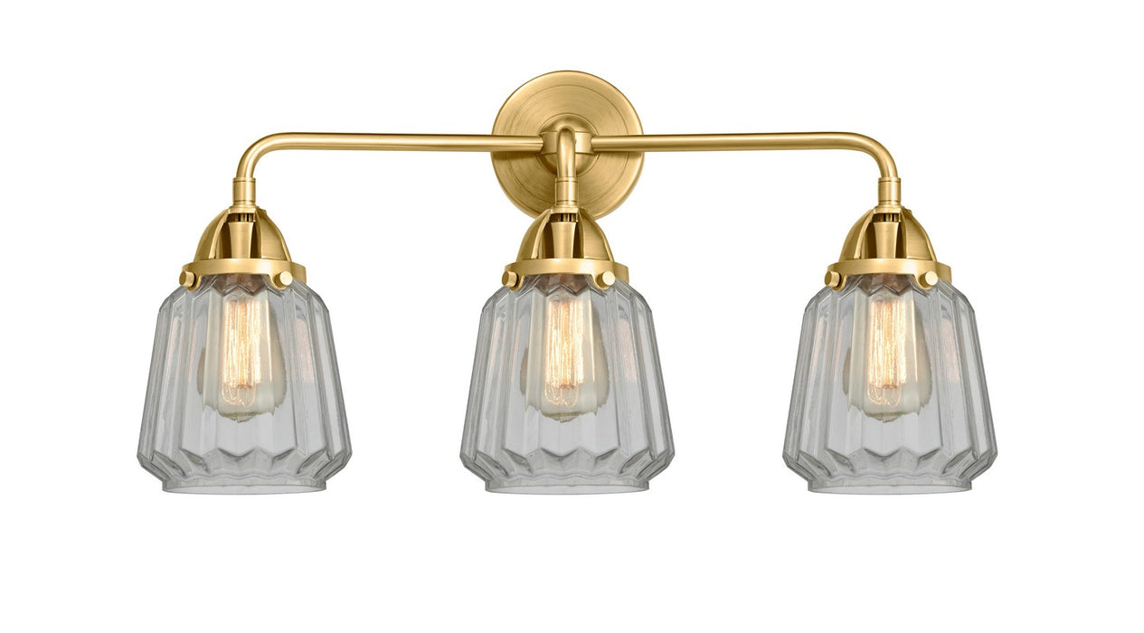 Innovations - 288-3W-SG-G142 - Three Light Bath Vanity - Nouveau 2 - Satin Gold