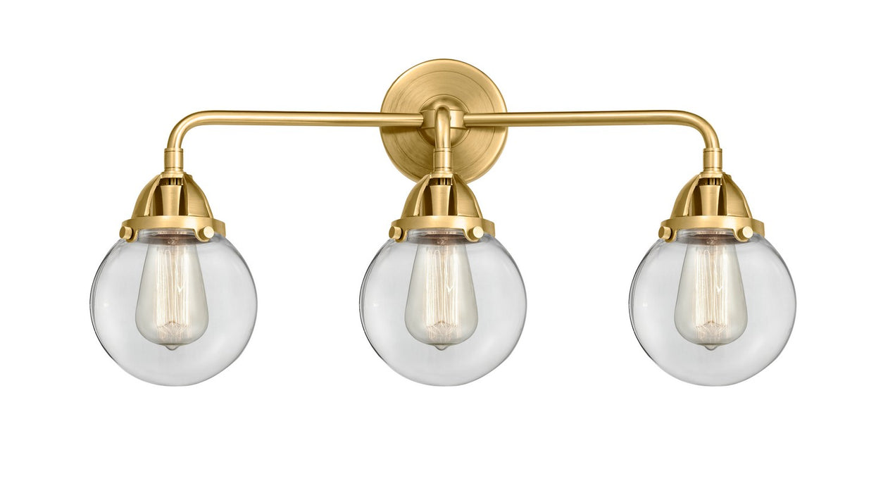 Innovations - 288-3W-SG-G202-6 - Three Light Bath Vanity - Nouveau 2 - Satin Gold