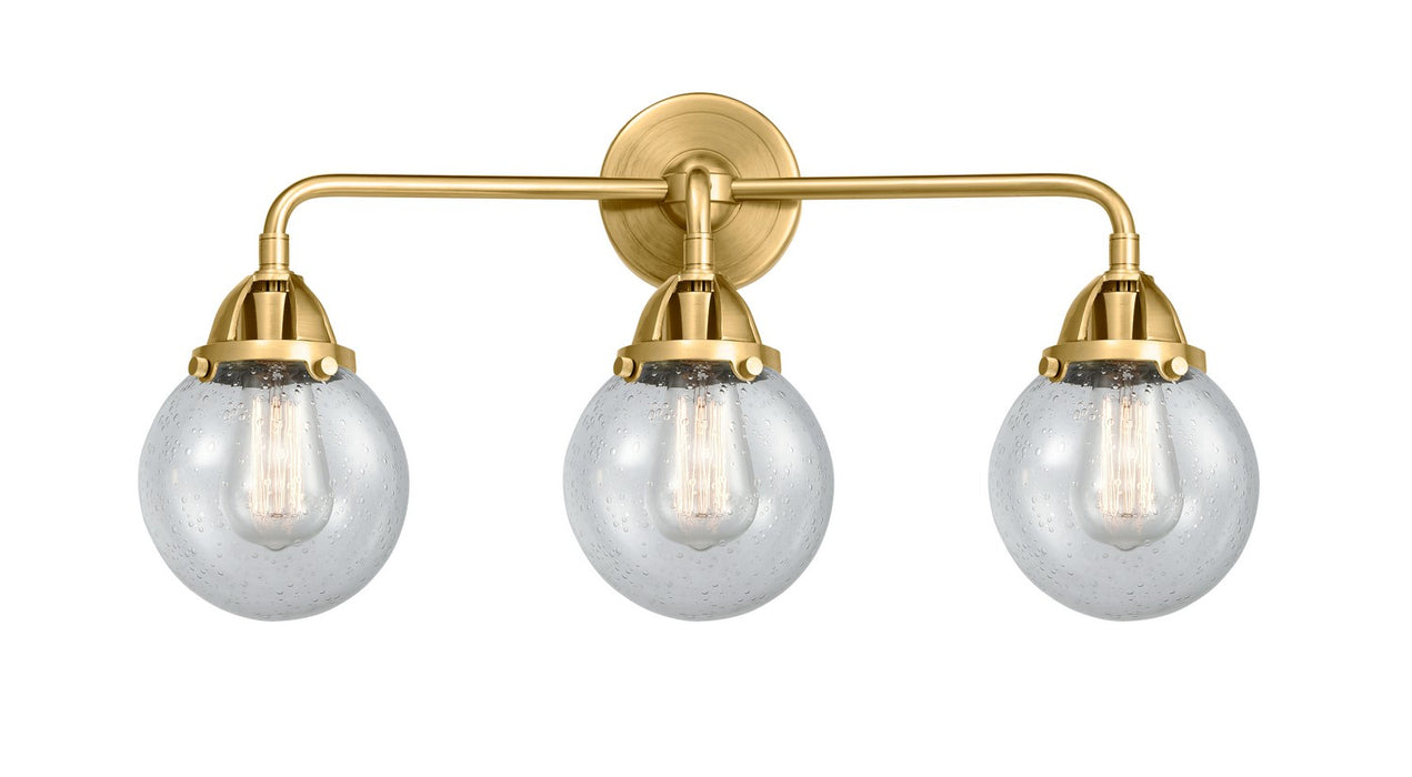 Innovations - 288-3W-SG-G204-6 - Three Light Bath Vanity - Nouveau 2 - Satin Gold