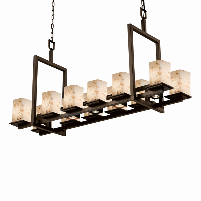 Justice Designs - ALR-8620-15-DBRZ-LED12-8400 - LED Chandelier - Alabaster Rocks - Dark Bronze