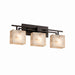 Justice Designs - ALR-8703-55-DBRZ - Three Light Bath Bar - Alabaster Rocks - Dark Bronze