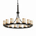 Justice Designs - ALR-8715-10-MBLK - 15 Light Chandelier - Alabaster Rocks - Matte Black