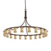 Justice Designs - ALR-8736-10-DBRZ - 21 Light Chandelier - Alabaster Rocks - Dark Bronze