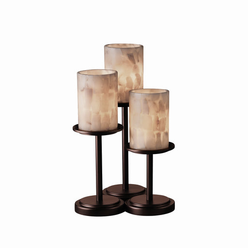 Justice Designs - ALR-8797-10-DBRZ - Three Light Table Lamp - Alabaster Rocks - Dark Bronze