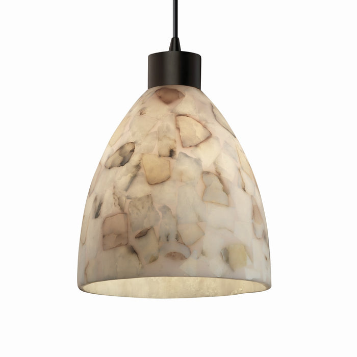 Justice Designs - ALR-8814-18-DBRZ-BKCD-LED1-700 - LED Pendant - Alabaster Rocks - Dark Bronze