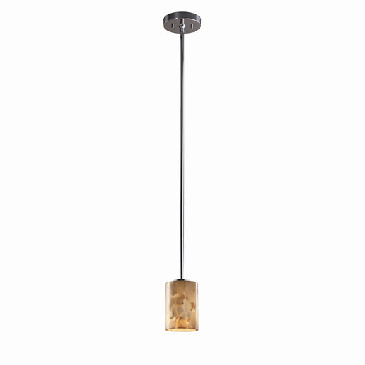 Justice Designs - ALR-8815-10-NCKL-RIGID - One Light Pendant - Alabaster Rocks - Brushed Nickel