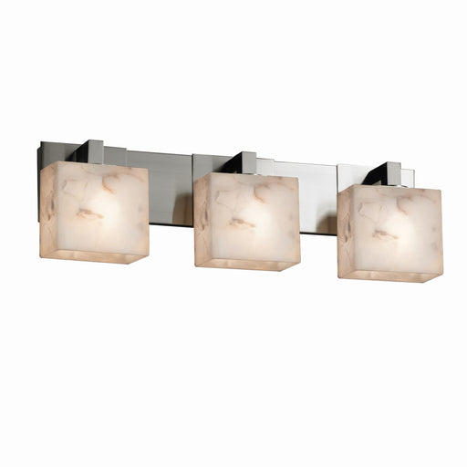 Alabaster Rocks Three Light Bath Bar Brushed Nickel