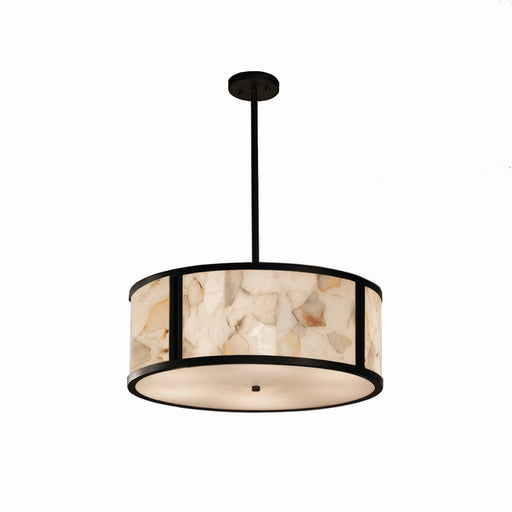 Justice Designs - ALR-9542-MBLK - Six Light Pendant - Alabaster Rocks - Matte Black