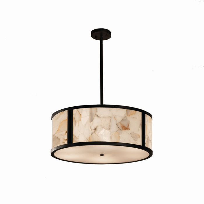 Justice Designs - ALR-9542-MBLK - Six Light Pendant - Alabaster Rocks - Matte Black