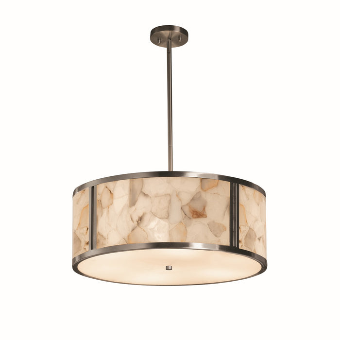 Justice Designs - ALR-9542-NCKL - Six Light Pendant - Alabaster Rocks - Brushed Nickel