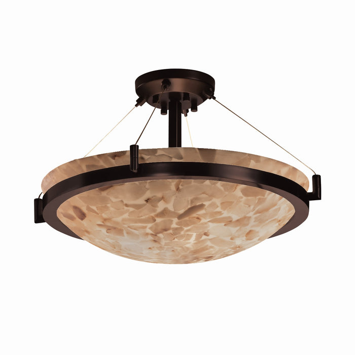 Justice Designs - ALR-9684-35-DBRZ - Eight Light Semi-Flush Mount - Alabaster Rocks - Dark Bronze
