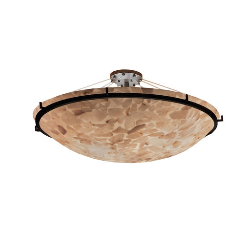 Alabaster Rocks Eight Light Semi-Flush Mount Dark Bronze