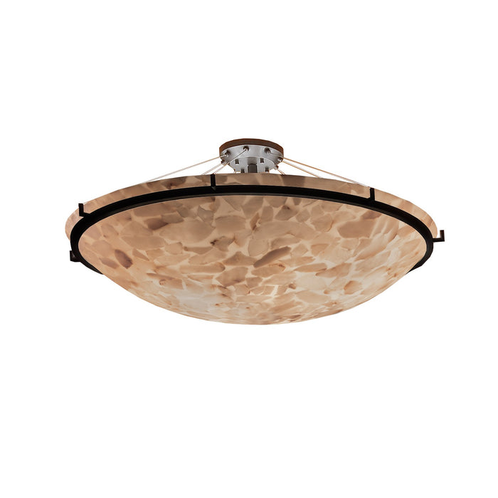 Justice Designs - ALR-9687-35-DBRZ - Eight Light Semi-Flush Mount - Alabaster Rocks - Dark Bronze