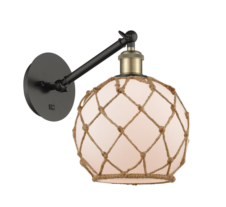 Innovations - 317-1W-BAB-G121-8RB - One Light Wall Sconce - Ballston - Black Antique Brass