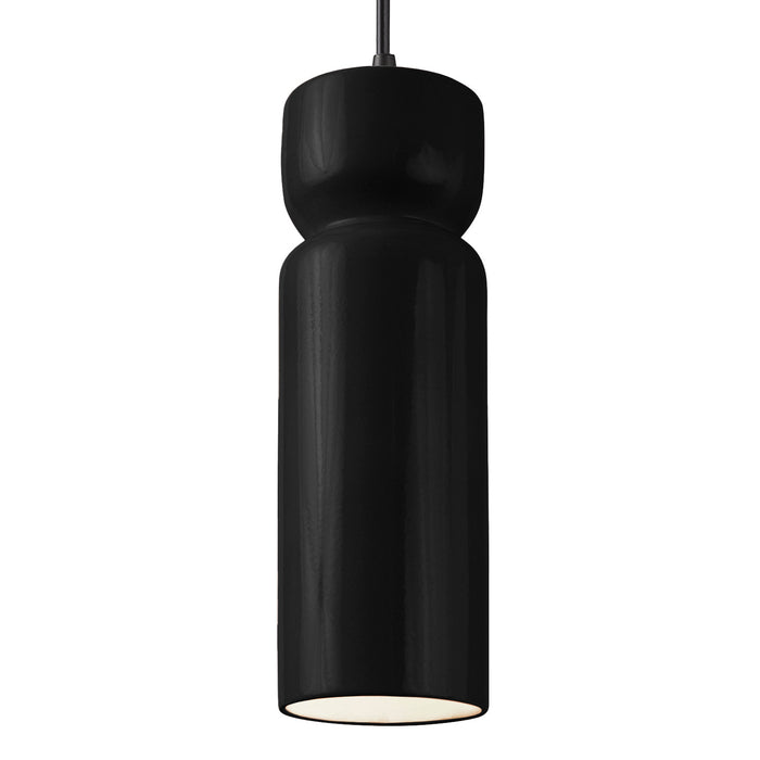 Justice Designs - CER-6510-BLK-MBLK-BKCD-LED1-700 - LED Pendant - Radiance - Gloss Black