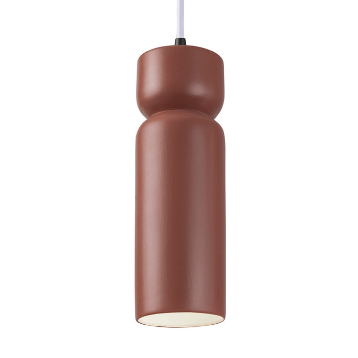 Justice Designs - CER-6510-CLAY-MBLK-WTCD-LED1-700 - LED Pendant - Radiance - Canyon Clay