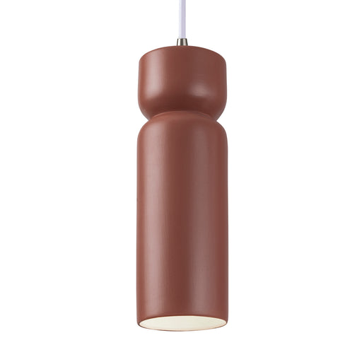 Justice Designs - CER-6510-CLAY-NCKL-WTCD-LED1-700 - LED Pendant - Radiance - Canyon Clay