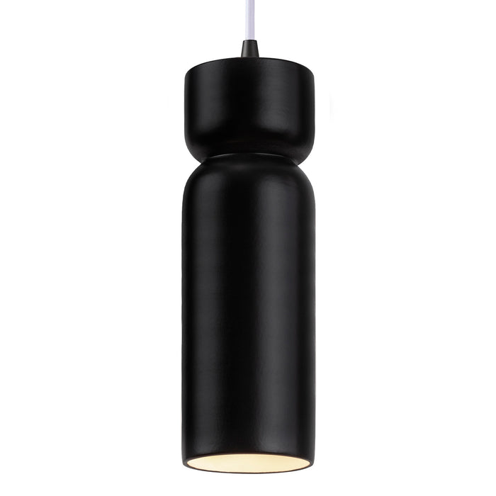 Justice Designs - CER-6510-CRB-MBLK-WTCD-LED1-700 - LED Pendant - Radiance - Carbon - Matte Black