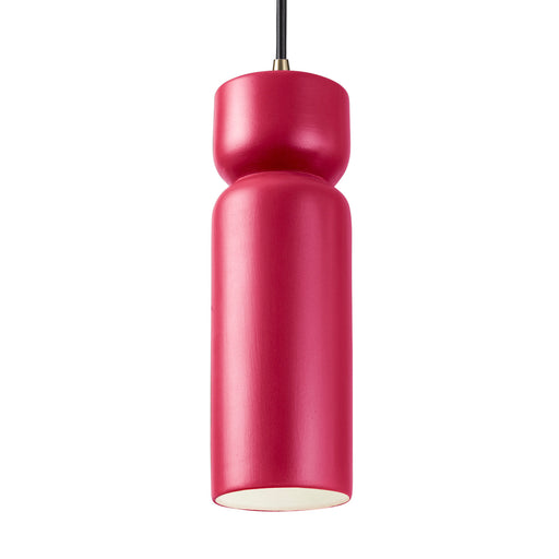 Justice Designs - CER-6510-CRSE-ABRS-BKCD-LED1-700 - LED Pendant - Radiance - Cerise