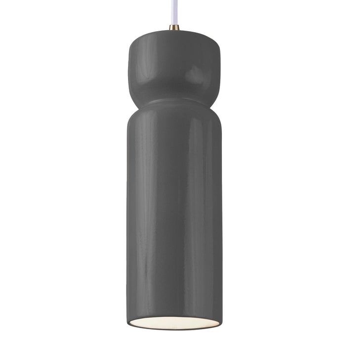 Justice Designs - CER-6510-GRY-ABRS-WTCD-LED1-700 - LED Pendant - Radiance - Gloss Grey