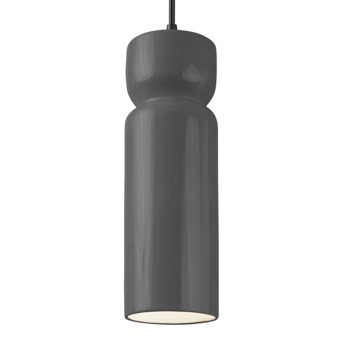 Justice Designs - CER-6510-GRY-MBLK-BKCD-LED1-700 - LED Pendant - Radiance - Gloss Grey