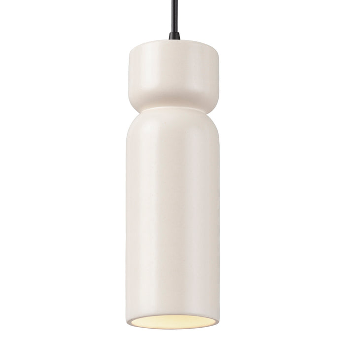Justice Designs - CER-6510-MAT-MBLK-BKCD-LED1-700 - LED Pendant - Radiance - Matte White
