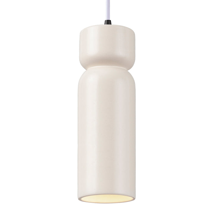 Justice Designs - CER-6510-MAT-MBLK-WTCD-LED1-700 - LED Pendant - Radiance - Matte White