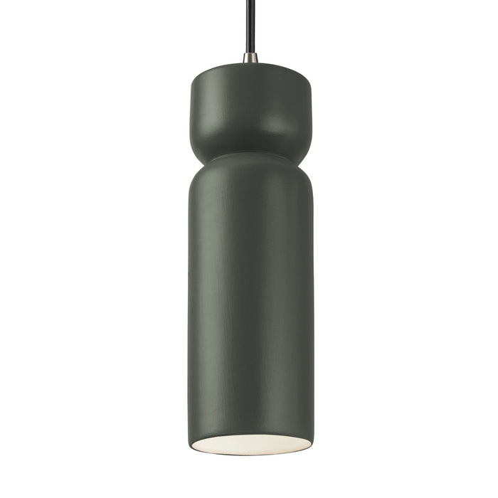 Justice Designs - CER-6510-PWGN-NCKL-BKCD-LED1-700 - LED Pendant - Radiance - Pewter Green