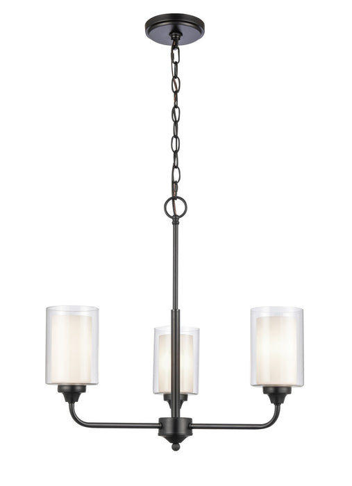 Innovations - 342-3CR-BK-CLW - Three Light Pendant - Auralume - Matte Black