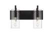 Innovations - 352-2W-BK-CL - LED Bath Vanity - Auralume - Matte Black