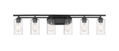 Innovations - 353-6W-BK-CL - Six Light Bath Vanity - Auralume - Matte Black