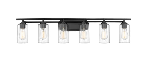 Innovations - 353-6W-BK-CL - Six Light Bath Vanity - Auralume - Matte Black