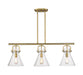 Innovations - 410-3I-BB-G411-10CL - Three Light Island Pendant - Downtown Urban - Brushed Brass