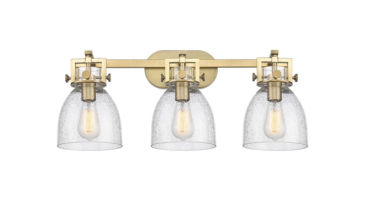 Innovations - 411-3W-BB-G412-7SDY - Three Light Bath Vanity - Downtown Urban - Brushed Brass