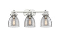 Innovations - 411-3W-SN-G412-7SM - Three Light Bath Vanity - Downtown Urban - Satin Nickel