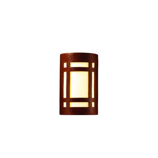 Justice Designs - CER-7485W-HMCP-LED1-1000 - LED Lantern - Ambiance - Hammered Copper