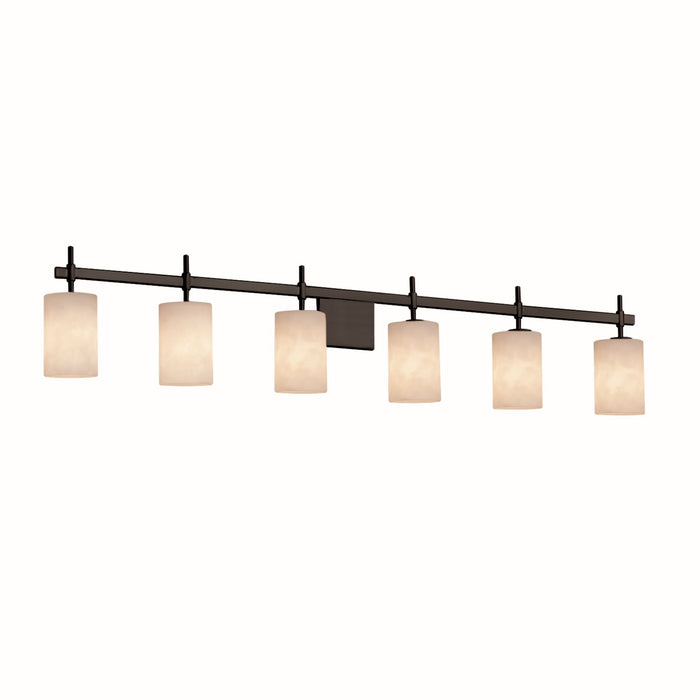 Justice Designs - CLD-8416-10-MBLK - Six Light Bath Bar - Clouds - Matte Black